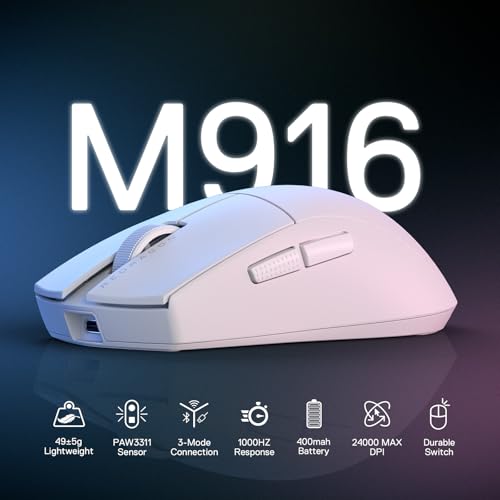 Redragon M916S 3-Modus-Gaming-Maus, 49G ultraleichte 26K DPI-Gamer-Maus mit natürlichem Griff, vollständig programmierbare Tasten, Software unterstützt DIY-Tastenkombinationen und DPI Bild 2