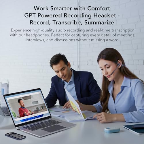 NEARITY MemPod Pro 2S, Open-Ear-Bluetooth-Kopfhörer mit Mikrofon, ChatGPT-Transkription & Zusammenfassung, Dongle, App-Steuerung, 97 Sprachen, für Vorträge, Meetings, Anrufe Bild 3