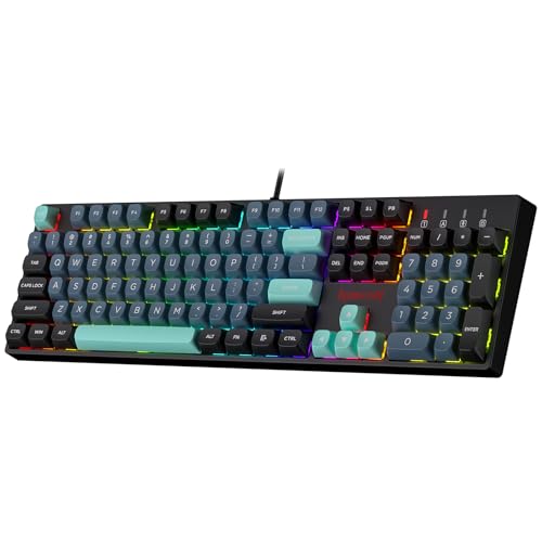 Redragon K582 SE kabelgebundene RGB-Gaming-Tastatur, 104-Tasten mechanische Tastatur mit verbessertem Hot-Swap-Sockel, Geräuschdämpfungskit, PBT-Tastenkappen, linearer roter Schalter Bild 1