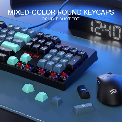 Redragon K582 SE kabelgebundene RGB-Gaming-Tastatur, 104-Tasten mechanische Tastatur mit verbessertem Hot-Swap-Sockel, Geräuschdämpfungskit, PBT-Tastenkappen, linearer roter Schalter Bild 3
