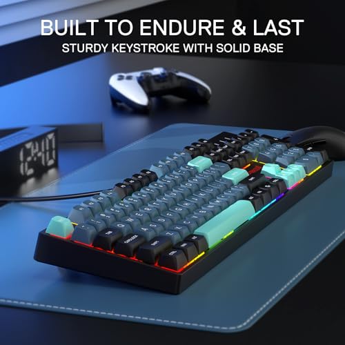 Redragon K582 SE kabelgebundene RGB-Gaming-Tastatur, 104-Tasten mechanische Tastatur mit verbessertem Hot-Swap-Sockel, Geräuschdämpfungskit, PBT-Tastenkappen, linearer roter Schalter Bild 6