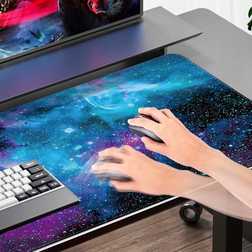 Mydours 1100 x 500 mm Gaming Mauspad XXL, Mauspad mit Rutschfester Gummiboden und Glatter Webstoff, Verbessert Präzision und Geschwindigkeit, Mousepad für Maus und Tastatur (Universum) Bild 4