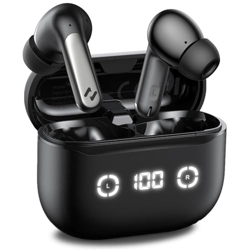 havit Active Noise Cancelling Wireless Earbuds, Bluetooth 13.7 cm Ear Headphones, 3D Bass Stereo Wireless Earphones with 4 ENC Noise Cancelling Mic, 40H Bluetooth Earbuds with LED Display Bild 1