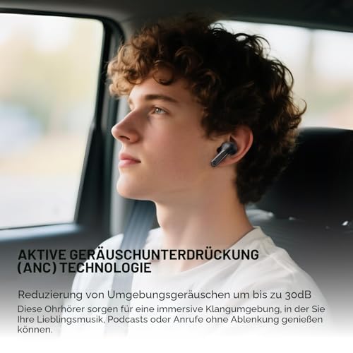 havit Active Noise Cancelling Wireless Earbuds, Bluetooth 13.7 cm Ear Headphones, 3D Bass Stereo Wireless Earphones with 4 ENC Noise Cancelling Mic, 40H Bluetooth Earbuds with LED Display Bild 3