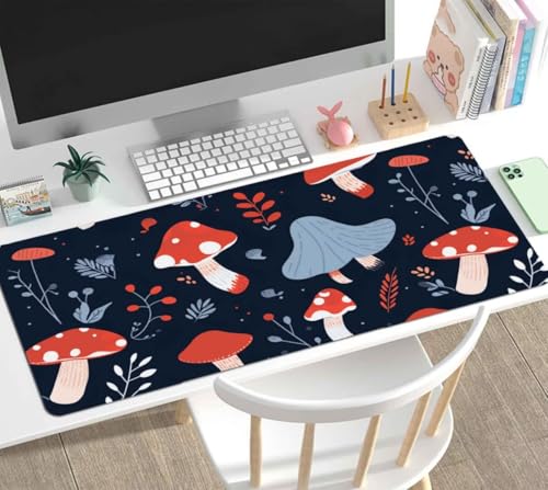 Mauspad Gaming Groß 1200x600x4mm Mushroom XXL Mousepad Groß Wassxerdicht Tischunterlage Speed Gaming Maus Tastatur Matte PC Laptop Rutschfeste Gummibasis Mouse Mat für Office Home Gamer J-676 Bild 2