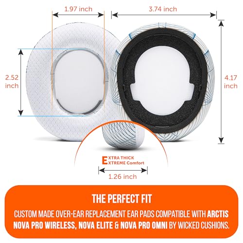 WC Freeze Nova Pro Wireless – Kühlende Gel-Ohrpolster für Arctis Nova Pro Wireless & Nova Elite (passt Nicht auf andere Modelle), von Wicked Cushions, extra dick und bequem | Ivory Tide Bild 5