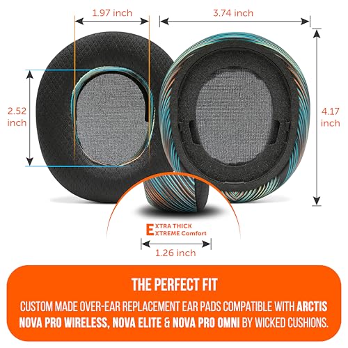 WC Freeze Nova Pro Wireless – Kühlende Gel-Ohrpolster für Arctis Nova Pro Wireless & Nova Elite (passt Nicht auf andere Modelle), von Wicked Cushions, extra dick und bequem | The Simulation Bild 5