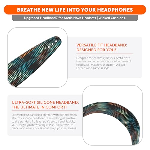 WC-StirnbandZ Arctis Nova – verbessertes Silikon-Kopfband für Arctis Nova-Headsets von Wicked Cushions – verbesserte Flexibilität, Komfort und Stil mit passenden Ohrpolster-Designs | The Simulation Bild 4