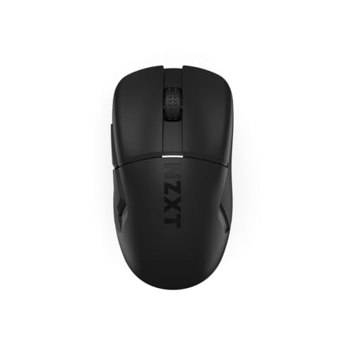 NZXT Gamingmaus Lift Elite Wireless – Ultraleicht: 57 g – Abfragerate 4K / 8K, optische Schalter, optischer Sensor mit 26K DPI – Lange Akkulaufzeit – Seitengriffflächen aus Gummi – Schwarz Bild 1