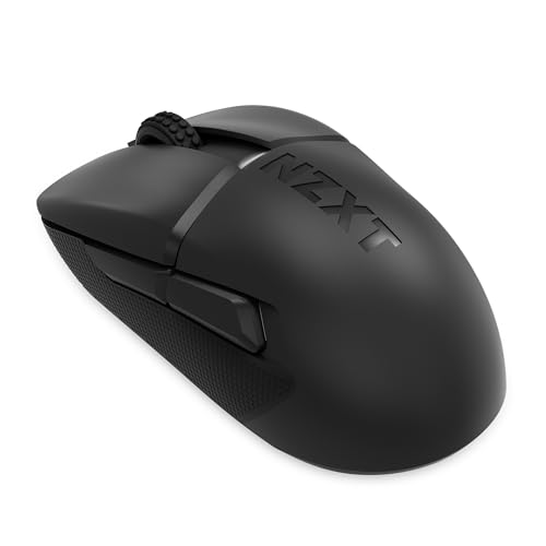 NZXT Gamingmaus Lift Elite Wireless – Ultraleicht: 57 g – Abfragerate 4K / 8K, optische Schalter, optischer Sensor mit 26K DPI – Lange Akkulaufzeit – Seitengriffflächen aus Gummi – Schwarz Bild 4