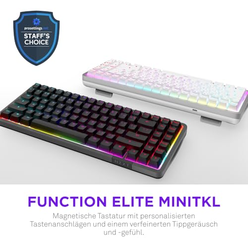 Magnetische RGB-Gaming-Tastatur NZXT Function Elite MiniTKL – anpassbare Betätigung, Doppelschienen-Halleffekt-Schalter, Rapid Trigger, 8K-Abfrage – verbessertes Tippgeräusch und -gefühl – Schwarz Bild 2