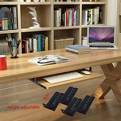 Tastaturablage unter dem Schreibtisch, mit Ablagen, 5 Farben, Holzmaterial, ideal für Zuhause, Büro, Arbeitszimmer, PC, Gaming-Schreibtisch, Maus, Schubladen, Schreibtischverlängerung Bild 7
