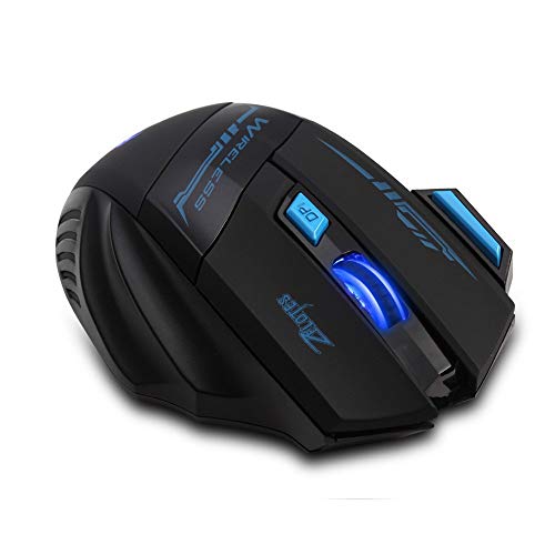 zelotes Kabellose Maus,2400DPI (4 Einstellbare DPI),7 Tasten mit USB-Empfänger,LED Beleuchtung,Gaming Maus Kabellos,Ergonomische Funkmaus für Laptop,PC,Mac,Schwarz Bild 4