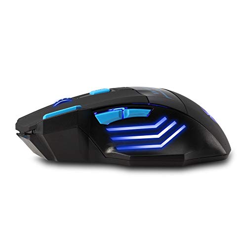 zelotes Kabellose Maus,2400DPI (4 Einstellbare DPI),7 Tasten mit USB-Empfänger,LED Beleuchtung,Gaming Maus Kabellos,Ergonomische Funkmaus für Laptop,PC,Mac,Schwarz Bild 5