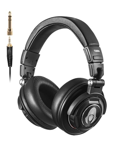 talomen TI660X Kopfhörer Over Ear,Kabelgebundene Stereo Musik Kopfhörer mit 50 mm Lautsprecher,HiFi Kopfhörer mit 3.5mm Klinke,6.35mm Adapter,austauschbaren Ohrpolster für Studio/DJ/Handy/PC/Laptop Bild 1
