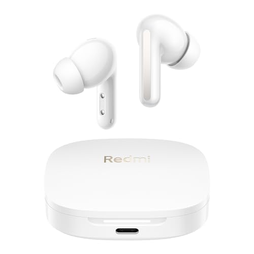 XIAOMI Redmi Buds 6 – Kabellose Bluetooth-In-Ear-Kopfhörer, Dual-Treiber, immersiver Sound, 49 dB aktive Geräuschunterdrückung, bis zu 10h+42h Akkulaufzeit, IP54, Weiß Bild 1