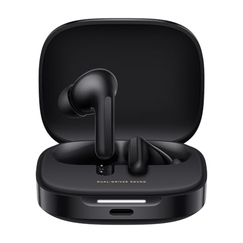 XIAOMI Redmi Buds 6 – Kabellose Bluetooth-In-Ear-Kopfhörer, Dual-Treiber, immersiver Sound, 49 dB aktive Geräuschunterdrückung, bis zu 10h+42h Akkulaufzeit, IP54, Schwarz Bild 1