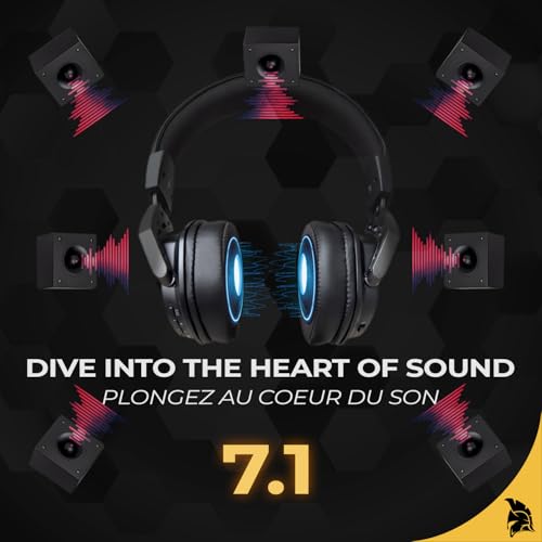 EMPIRE GAMING - EH20 Gaming-Headset kabellos, Wireless, WiFi 2,4 GHz, kabelgebunden, mit abnehmbarem Mikrofon – PC, Spielkonsole, Mac, Switch – Stereo-Surround-Sound 7.1 Bild 3
