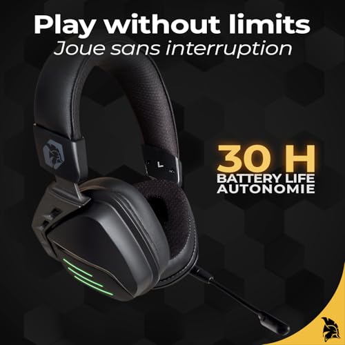 EMPIRE GAMING - EH20 Gaming-Headset kabellos, Wireless, WiFi 2,4 GHz, kabelgebunden, mit abnehmbarem Mikrofon – PC, Spielkonsole, Mac, Switch – Stereo-Surround-Sound 7.1 Bild 4