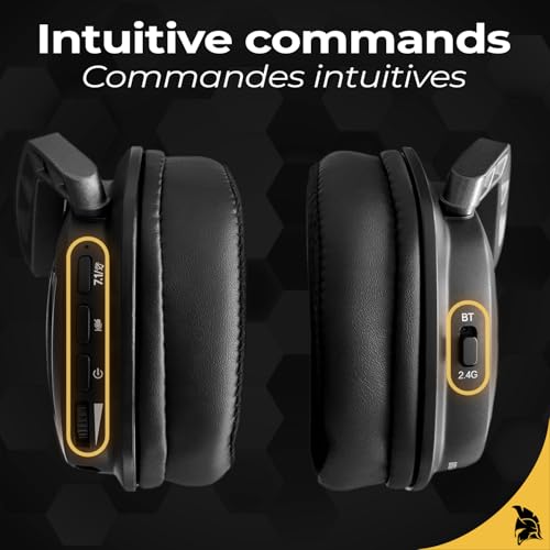 EMPIRE GAMING - EH20 Gaming-Headset kabellos, Wireless, WiFi 2,4 GHz, kabelgebunden, mit abnehmbarem Mikrofon – PC, Spielkonsole, Mac, Switch – Stereo-Surround-Sound 7.1 Bild 6