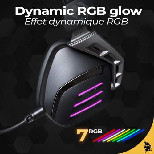 EMPIRE GAMING - EH20 Gaming-Headset kabellos, Wireless, WiFi 2,4 GHz, kabelgebunden, mit abnehmbarem Mikrofon – PC, Spielkonsole, Mac, Switch – Stereo-Surround-Sound 7.1 Bild 7