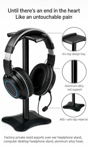 Kopfhörerständer, Aluminium-Stützstange, weiche Kopfstütze und rutschfeste Unterseite für alle Kopfhörergrößen – für Gamer, Musikliebhaber und Büroangestellte – tolles Geschenk für Tech-Enthusiasten, Bild 3