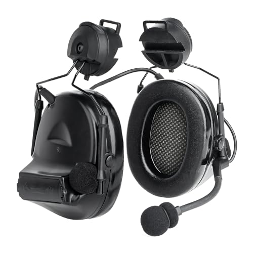Taktisches Headset mit abnehmbarem Mikrofon und Ohrenschützern für Gaming, Jagd, Schießen, keine Geräuschreduzierung, Helmkompatibel, Schwarz Bild 1