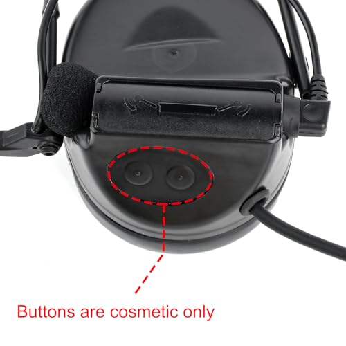 Taktisches Headset mit abnehmbarem Mikrofon und Ohrenschützern für Gaming, Jagd, Schießen, keine Geräuschreduzierung, Helmkompatibel, Schwarz Bild 3