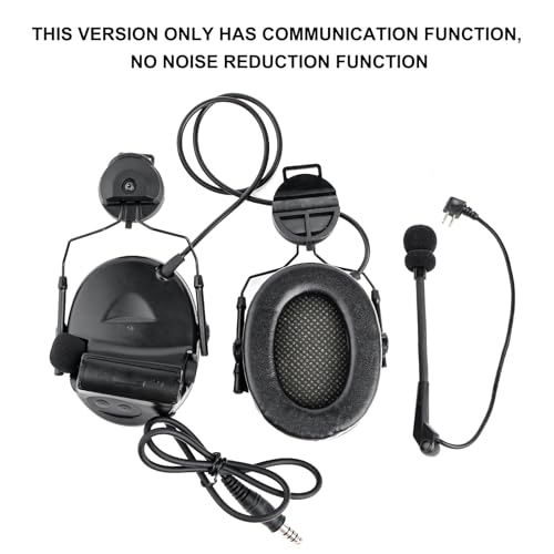 Taktisches Headset mit abnehmbarem Mikrofon und Ohrenschützern für Gaming, Jagd, Schießen, keine Geräuschreduzierung, Helmkompatibel, Schwarz Bild 4