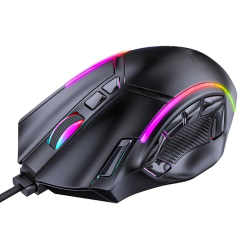 Eujgoov Kabelgebundene Gaming Maus 12800 DPI 12 programmierbare Tasten RGB LED Beleuchtung für PC Laptop Gamer Bild 5