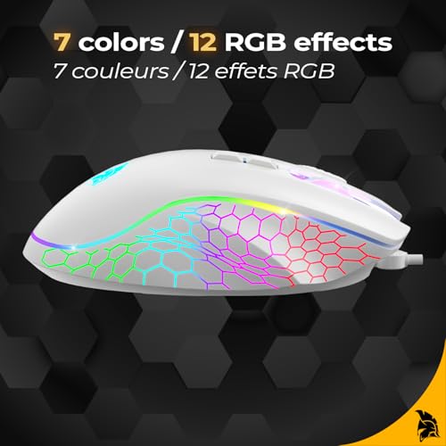 EMPIRE GAMING - W905 Gaming-Maus kabelgebunden – 12800 DPI 1000 Hz – RGB – Ergonomisch – PS4, PS5, Xbox One/Series, PC und Mac – Software inklusive – 8 Programmierbare Tasten (Weiß) Bild 6