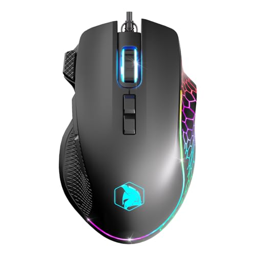 EMPIRE GAMING - W905 Gaming-Maus kabelgebunden – 12800 DPI 1000 Hz – RGB - Ergonomisch – PS4, PS5, Xbox One/Series, PC und Mac – Software inklusive – 8 Programmierbare Tasten (Schwarz) Bild 1