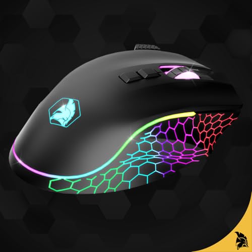EMPIRE GAMING - W905 Gaming-Maus kabelgebunden – 12800 DPI 1000 Hz – RGB - Ergonomisch – PS4, PS5, Xbox One/Series, PC und Mac – Software inklusive – 8 Programmierbare Tasten (Schwarz) Bild 3