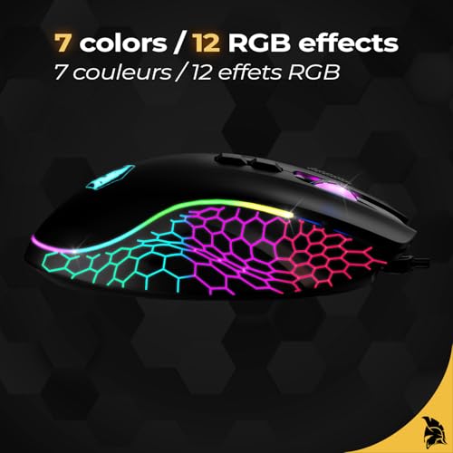 EMPIRE GAMING - W905 Gaming-Maus kabelgebunden – 12800 DPI 1000 Hz – RGB - Ergonomisch – PS4, PS5, Xbox One/Series, PC und Mac – Software inklusive – 8 Programmierbare Tasten (Schwarz) Bild 6