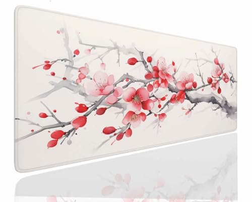 Mauspad Gaming Groß 1200x600x4mm Red XXL Mousepad Groß Wassxerdicht Tischunterlage Speed Gaming Maus Tastatur Matte PC Laptop rutschfeste Gummibasis Mouse Mat für Office Home Gamer J-867 Bild 1
