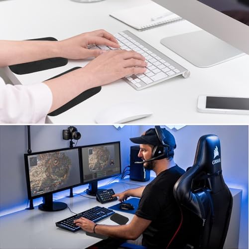 2 Stück Handgelenkauflage Tastatur 150x80MM, Mauspad Mit Gelkissen, Handgelenk Auflage Tastatur mit Memory-Schaum für Gaming, Büro Bild 7