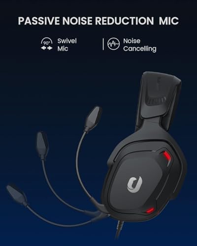 JIMYIU Gaming Headset für PS5 PS4 PC, Kabelgebundenes 3.5mm Gaming Headset Noise Cancelling mit Mikrofon für Xbox One, Xbox Series X|S Schwarz (Verkabelte Version) Bild 4