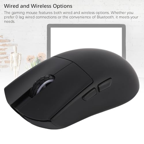 Kabellose Gaming-Maus, Programmierbare Gaming-Maus, 3 Modi, Verbindungs-Gaming-Maus, Bis zu 30.000 DPI, 3395 Optischer Sensor für Laptop-PC (Black) Bild 3