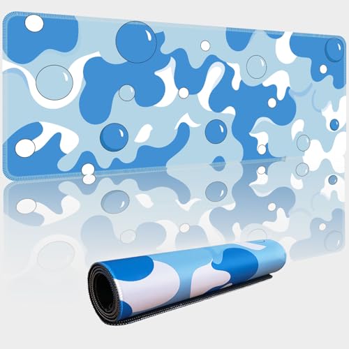 XXL-Mauspad, dick, wasserdicht, groß, cooles Gaming-Mauspad mit genähtem Rand, Anime-Cooles geometrisches gepunktetes Hunde-Mauspad, rutschfeste Unterseite, Maus-Tastaturmatte, 80 x 40 x 1 cm Bild 1