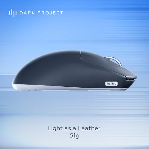 Dark Project Nexus Ultra Wireless Gaming-Maus | Ultra-Leicht mit 51 g | 30K DPI | PixArt PAW3950 | 8K Hz Abtastrate | 6 Programmierbare Tasten | bis zu 120 Stunden Akkulaufzeit | Schwarz/Weiß Bild 5