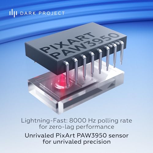 Dark Project Nexus Ultra Wireless Gaming-Maus | Ultra-Leicht mit 51 g | 30K DPI | PixArt PAW3950 | 8K Hz Abtastrate | 6 Programmierbare Tasten | bis zu 120 Stunden Akkulaufzeit | Schwarz/Weiß Bild 6