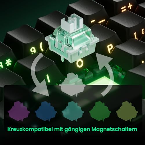 MONSGEEK FUN60 Pro Rapid Trigger Gaming-Tastatur, 8K SP Magnetschalter, HE-Tastatur, kabelgebunden, 60% durchscheinendes Schwarz (Glare Magnetschalter, US-QWERTY Layout) Bild 3