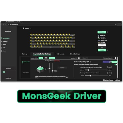 MONSGEEK FUN60 Pro Rapid Trigger Gaming-Tastatur, 8K SP Magnetschalter, HE-Tastatur, kabelgebunden, 60% durchscheinendes Schwarz (Glare Magnetschalter, US-QWERTY Layout) Bild 7