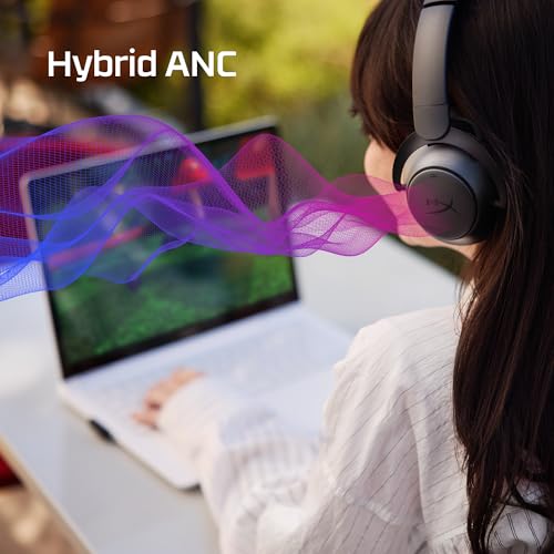 HyperX Cloud Mix 2 Kabellose Kopfhörer mit Geräuschunterdrückung, Gaming, Musik, Anrufen, Bluetooth 5.3 oder USB-C, Akku 110 h, Schwarz Bild 4