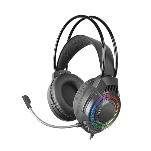Mars Gaming MH124, Gaming-Kopfhörer FRGB Rainbow, Ergonomisches Design, Flexibles Mikrofon, Lautstärkeregler, Windows, Linux, Mac, PS4, PS5, Xbox One, Xbox Series X|S, Switch, Switch 2, Schwarz Bild 1