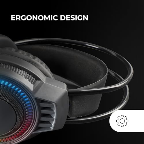 Mars Gaming MH124, Gaming-Kopfhörer FRGB Rainbow, Ergonomisches Design, Flexibles Mikrofon, Lautstärkeregler, Windows, Linux, Mac, PS4, PS5, Xbox One, Xbox Series X|S, Switch, Switch 2, Schwarz Bild 3