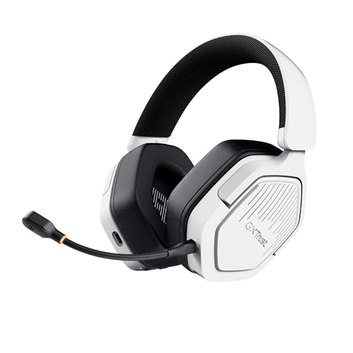 Trust GXT 1493W Ravox Gaming Headset Wireless Bluetooth + 2.4 GHz für PS5 PS4 Switch PC Xbox Mobile, 50mm Treiber, 70H Akkulaufzeit, Over-Ear Kopfhörer Kabellos Bluetooth mit Mikrofon, Weiß Bild 1