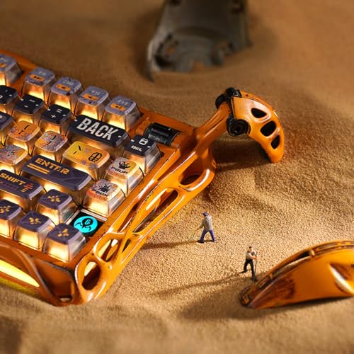 GravaStar Mercury K1 Pro Kabellose Mechanische Gaming Tastatur, 75% Layout aus Aluminium, Hot-Swap RGB Custom Keyboard mit Linearen Switches, Handgefertigte Battle-Worn Yellow Edition Bild 2