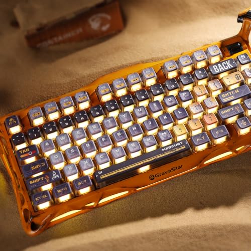 GravaStar Mercury K1 Pro Kabellose Mechanische Gaming Tastatur, 75% Layout aus Aluminium, Hot-Swap RGB Custom Keyboard mit Linearen Switches, Handgefertigte Battle-Worn Yellow Edition Bild 5