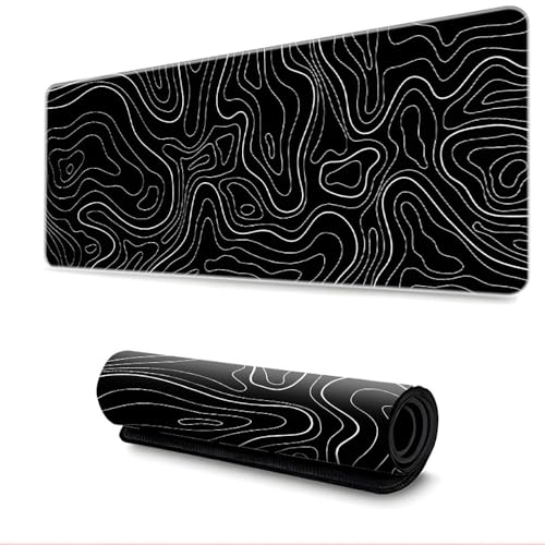 Surwin Gaming Mauspad Groß Multifunktionales Office Mousepad, Mauspad mit Motiv HD-Druck, Laptop Schreibunterlage, Mauspads für Kabellose Maus Computerbüro (600x1200mm,Schwarz 3) Bild 1